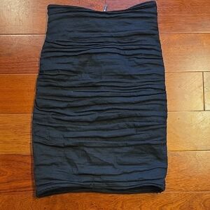 Nicole Miller Elegant Black Ruched Skirt